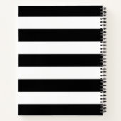 Zwart-witte strepen, Gestreept, Lijnen, Jouw naam Notitieboek (Achterkant)