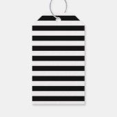 Zwart-witte strepen, gestreept patroon, lijnen cadeaulabel (Achterkant)