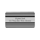 Zwart-witte strepen, gestreept patroon, lijnen etiket (Voorkant)