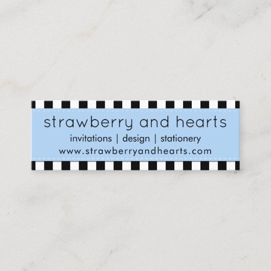 Zwart-witte strepen, gestreept patroon, lijnen mini visitekaartje (Voorkant)