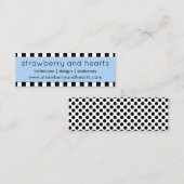 Zwart-witte strepen, gestreept patroon, lijnen mini visitekaartje (Voorkant / Achterkant)