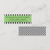 Zwart-witte strepen, gestreept patroon, lijnen mini visitekaartje (Voorkant / Achterkant)