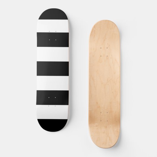 Zwart-witte strepen, gestreept patroon, lijnen skateboard (Voorkant)