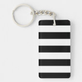 Zwart-witte strepen, gestreept patroon, lijnen sleutelhanger (Voorkant)