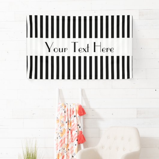 Zwart-witte strepen, gestreept patroon, lijnen spandoek (Insitu)