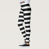 Zwart-witte strepen Halloween kostuum Leggings (Links)