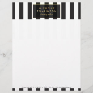 Zwart-witte strepen Letterhead Custom Briefhoofd