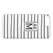 Zwart-witte strepen Monogram iPhone 7 Plus Hoesje (Achterkant (Horizontaal))