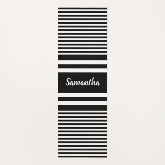 Zwart-witte strepen Ontwerp Yoga Mat (Voorkant)