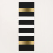 Zwart-witte strepen patroon goudaccenten in bad yogamat (Achterkant)