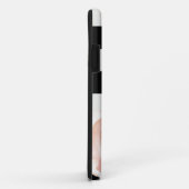 Zwart-witte strepen Roos Case-Mate iPhone Case (Achterkant/rechts)