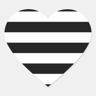 Zwart-witte strepen stijlvol hart sticker