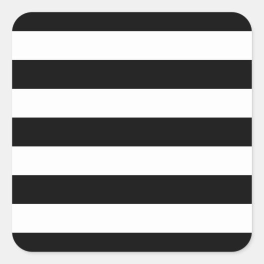 Zwart-witte strepen stijlvol vierkante sticker (Voorkant)