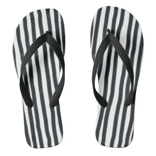 Zwart-witte strepen Verticaal Teenslippers