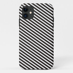 Zwart-witte strepen - zwart iPhone 11 hoesje