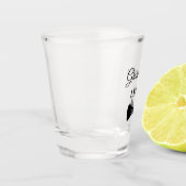 Zwart & Witte Strik Modern Bruidsjonker Cadeau Shot Glas (Links)