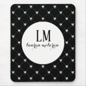 Zwart & Witte Strik Monogram Muismat (Voorkant)