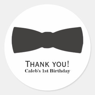 Zwart & Witte Strikdas Tuxedo Jongens Feest Favor Ronde Sticker