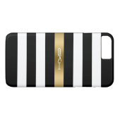 Zwart-witte Stripes Gold Accent Case-Mate iPhone Case (Achterkant (Horizontaal))