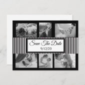 Zwart-witte stripfoto opslaan Datum Aankondigingskaart (Voorkant / Achterkant)