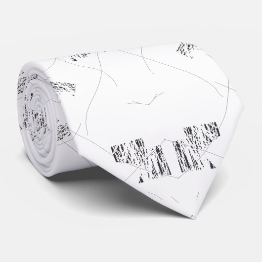 Zwart-witte stropdas | Luxe Mannen cadeau (Opgerold)