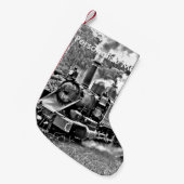 Zwart-witte  stuurmachinemotor kleine kerstsok (Voorkant (Hangend))