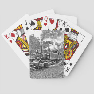 Zwart-witte stuurmachinemotor pokerkaarten