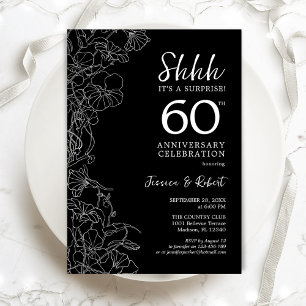 Zwart Witte Surprise 60ste verjaardag Kaart
