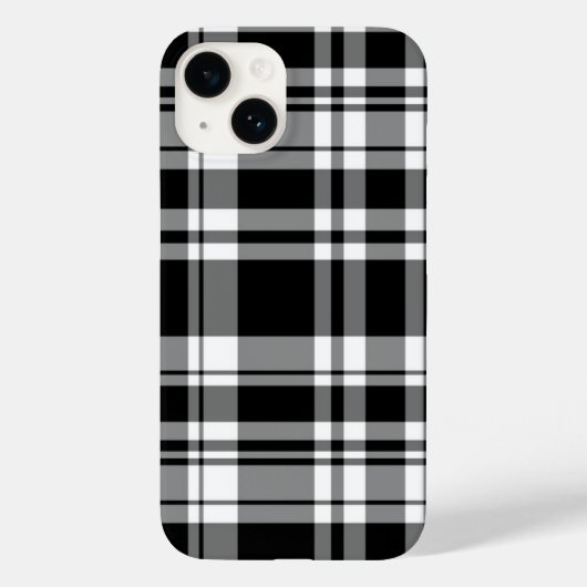 Zwart-witte tartan gele Hoesje-Amerikaanse iPhone  Case-Mate iPhone Case (Achterkant)