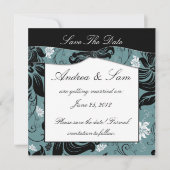 Zwart Witte Teal Save The Date (Voorkant)