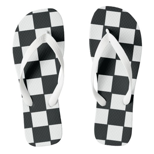 Zwart-witte teenslippers (Voetbed)