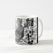 Zwart-witte tekening van Rooster op Mok (Voorkant rechts)