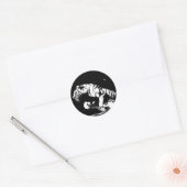 Zwart witte tijger aanvallen Pop kunst ronde Stick Ronde Sticker (Envelop)