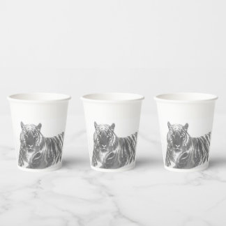 Zwart-Witte Tijger Papieren Bekers