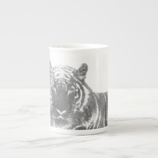 Zwart-Witte Tijger Porselein Kop