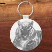 Zwart-Witte Tijger Sleutelhanger (Achterkant)