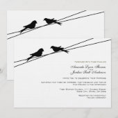 Zwart-witte Tortelduifjes op een draad Kaart (Voorkant / Achterkant)