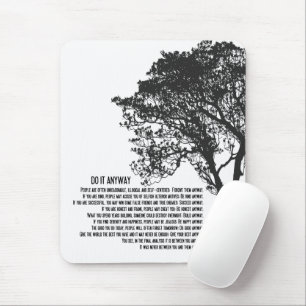 Zwart-witte Tree Do It Anyway Muismat