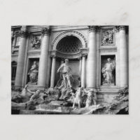 Zwart Witte Trevi Fontein Rome Reizen Fotografie
