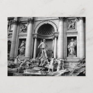 Zwart Witte Trevi Fontein Rome Reizen Fotografie Feestdagenkaart