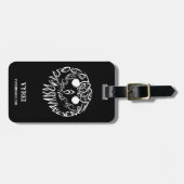 Zwart-witte tribaal bagagelabel (Voorkant horizontaal)