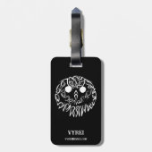 Zwart-witte tribaal bagagelabel (Achterkant verticaal)