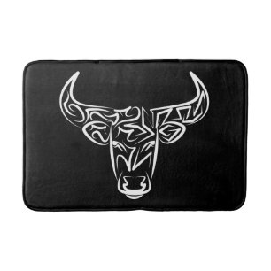 Zwart-witte tribale bull / Ox Badmat