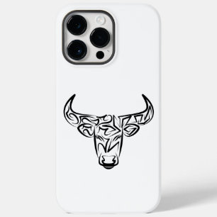 Zwart-witte tribale bull / Ox Case-Mate iPhone 14 Pro Max Hoesje
