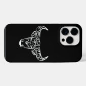 Zwart-witte tribale bull / Ox iPhone Hoesje (Achterkant horizontaal)
