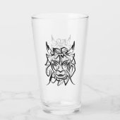 Zwart-witte tribale draak glas (Achterkant)