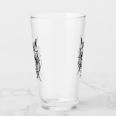 Zwart-witte tribale draak glas (Rechts)