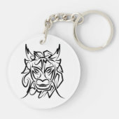Zwart-witte tribale draak sleutelhanger (Achterkant)