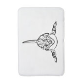 Zwart-witte tribale orca badmat (Voorkant Verticaal)