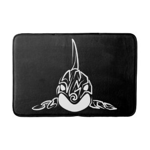 Zwart-witte tribale orca badmat